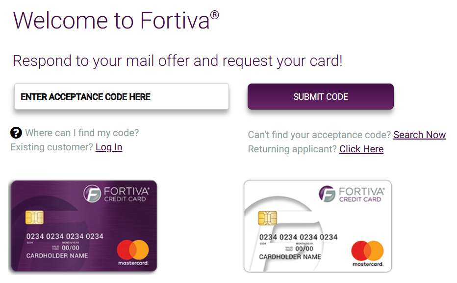 How to Use fortivacreditcard.com Acceptance Code to Apply | Clipsit